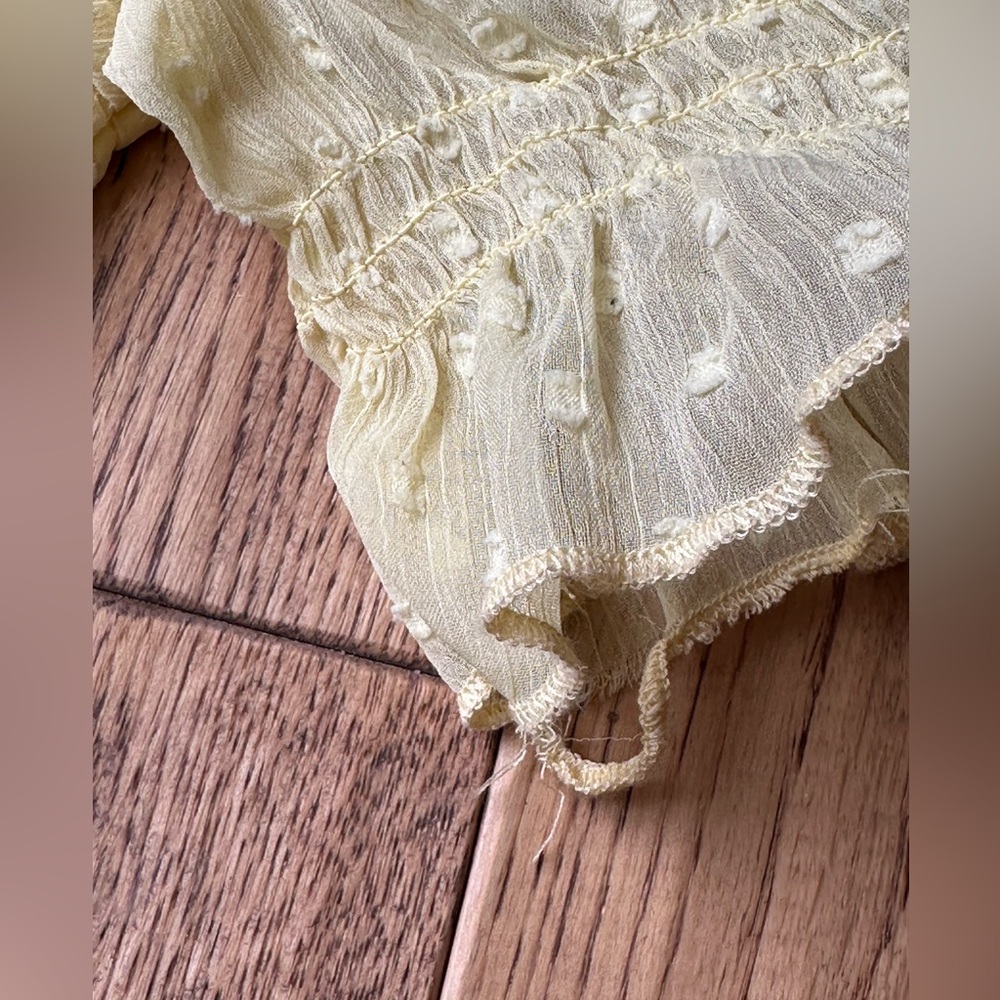 H&M Divided Yellow Puff Sleeved Ruffled Dress size Small - Picture 12 of 12